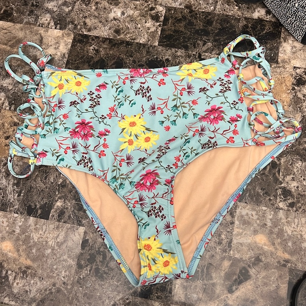 Leith floral bikini bottoms size XL NWOT